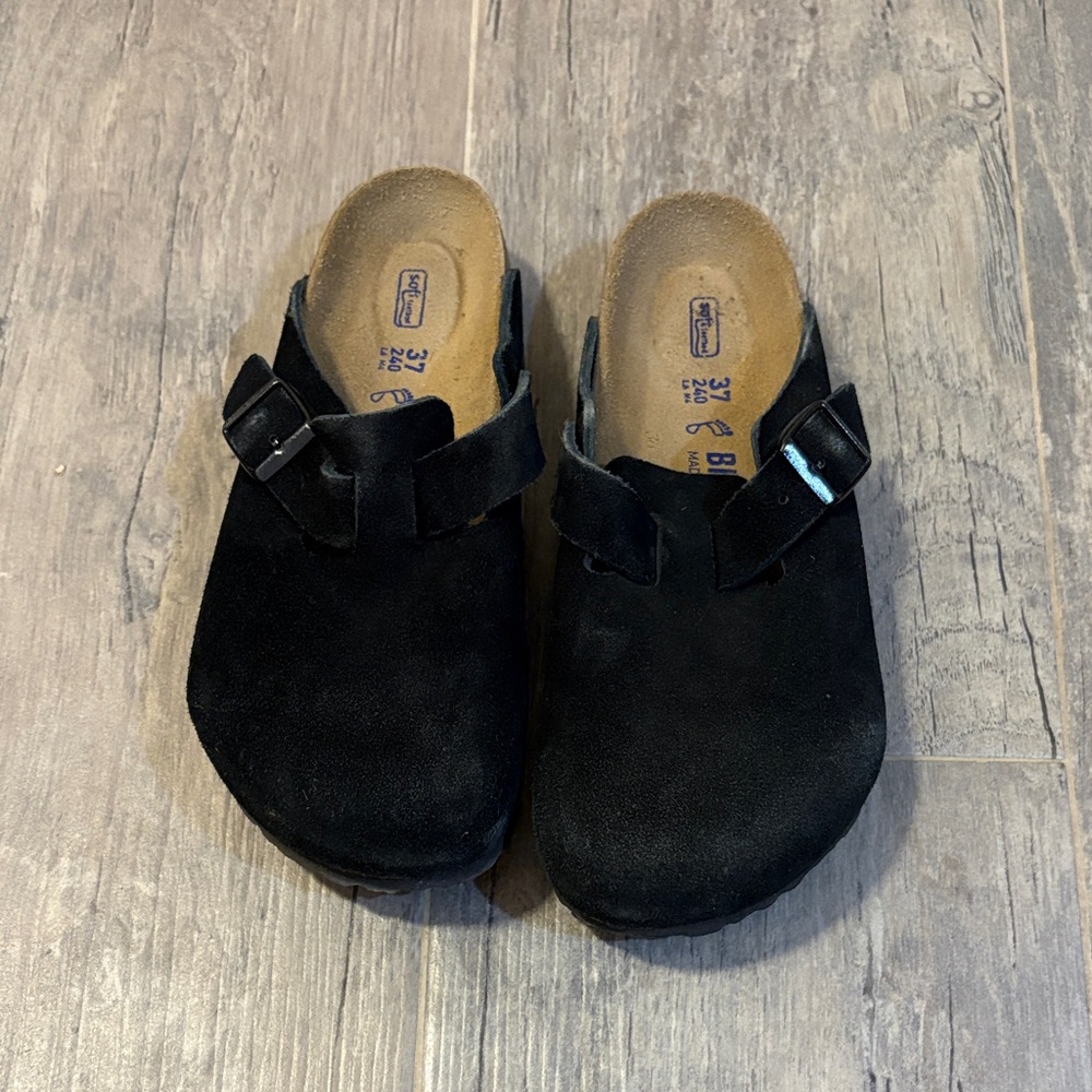 Black Suede Clogs